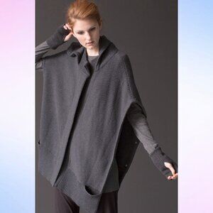 NFP : NEW FORM PERSPECTIVE N13-AS AIR SPUN MERINO WOOL HOODED CARDIGAN